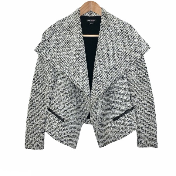 Club Monaco Jackets & Blazers - Club Monaco Gray Tweed Drape Open Front Jacket XS